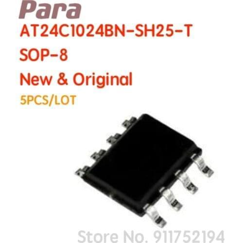 5PCS/LOT AT24C1024BN-SH25-T 2GB 2GB1 2GB2 SMD SOP-8 IC EEPROM 1MBIT I2C 1MHZ 8SOIC Chip New& Original
