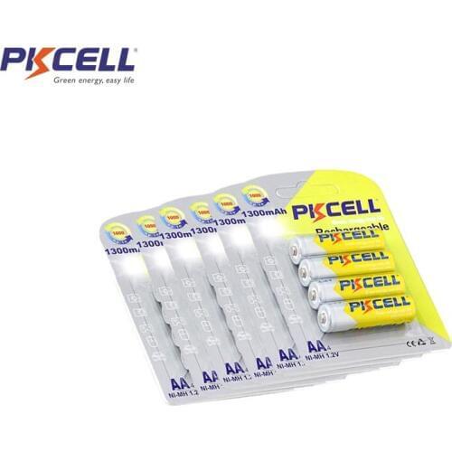 24Pcs PKCELL AA 1.2V NIMH Rechargeable Battery aa 1300mah 1.2Volt nimh Batteries For DVD MP3 Digital Camera
