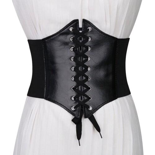 Medieval Clothing Accessories Womens Underbust Waistr Lady Decorative Waistband Black Sexy Vintage Corset Bandage Gothic Style