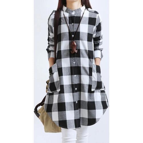 Блузки в клетку ARANSUE China At AliExpress