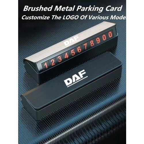 Car Logo Temporary Parking Card Magnetic Hide Phone Number Card Plate Parking Card For DAF XF CF IF van Car Interior Accessorie