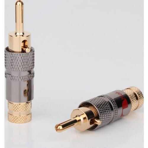 8pcs\\lot New Brass Nakamichi Banana Plug with Lock Red And White Speaker Amplifier Connector Speaker Cable banana plug