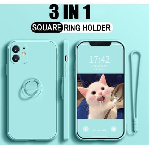 Ring Cover for iphone XR XS X MAX 11 12 Pro Case Liquid Silicone Strap Ultra This iPhone12 11Pro 12Pro 7Plus SE Iphone7 2020 xr