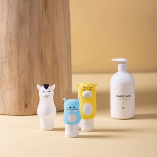 Travel Portable Cute Cartoon Soap Dispenser Bottle Shampoo and Shower Gel Sub-bottled Business Trip Cosmetic Storage Mini Bottle