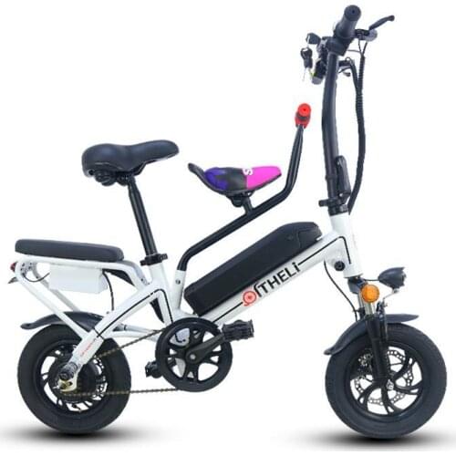 Electric Scooter For Kids 2 Wheels Electric Bicycles 12 Inch Mini White/Red/Black 350W 48V Electric Bike Foldable With Two Seats