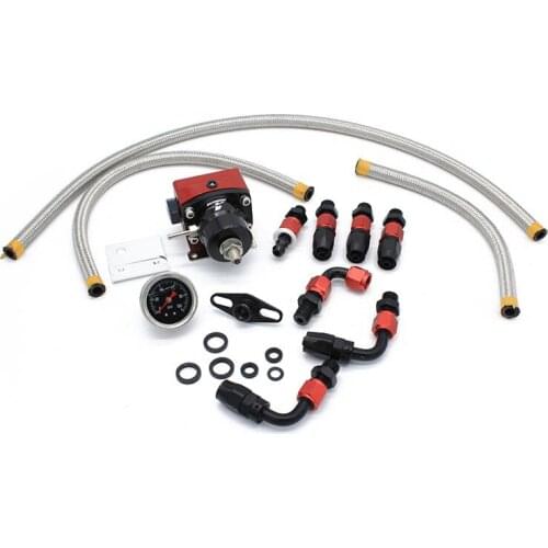 Injected Fuel Pressure Regulator Kit Universal Adjustable Liquid 160psi Gauge With Oil Fitting AN6 For BMW 3 E30 m-technic 318i