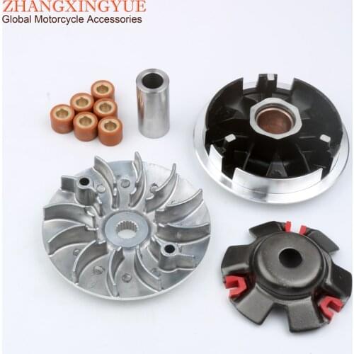 Scooter Variator Kit Racing Roller 18x14mm 12g & Fixed Drive Half Pulley For GY6 125cc 150cc 152QMI 157QMJ 4-stroke ATV