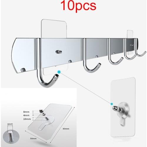 Strong Adhesive Seamless Sticky Wall Hook Nail Punch Mounting Rack Pendant Paste Screw Rod No Trace Wall Hook Nail10pcs