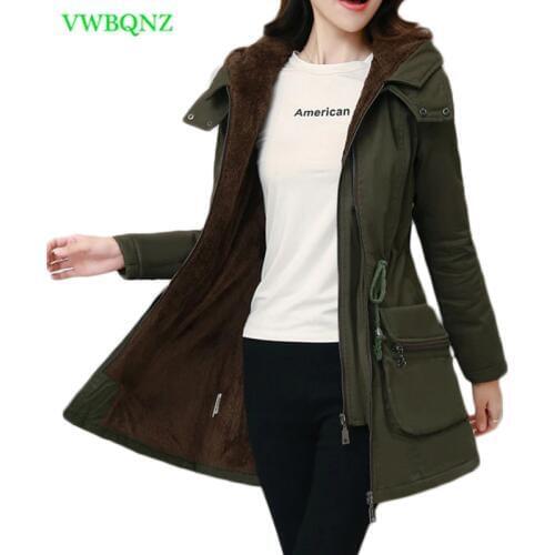 Plus size Down cotton coat women mediun long cotton jacket winter fashion new Slim outerwear hooded women cotton jacket 3XL A849