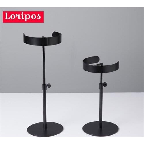 Metal Black Collar Display Racks Sleeve Display Holder Clothing Store Display Props Shirt Collar Display Props Adjustable Height