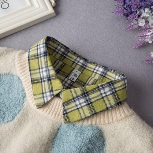 Mens Lapel Fake Collars for Women Plaid Detachable Shirt Collar Mens Suits Button Down False Half Shirt Blouse Collar