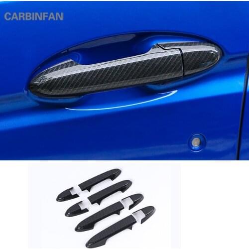 Handle stickers carbon fiber Door handle Cover Trim stickers car accessories For Honda Jazz Fit GK5 2014 2015 2016 2017 2018