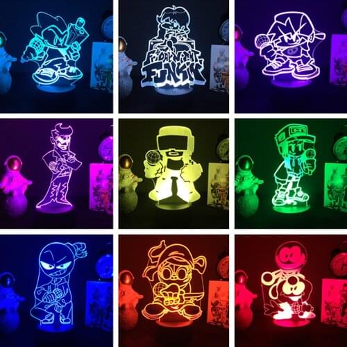 Friday Night Funkin Figure Game LED Night Light Pico Figure Table Lamp For Bedroom Decor Bedside Nightlight Kids Birthday Gift