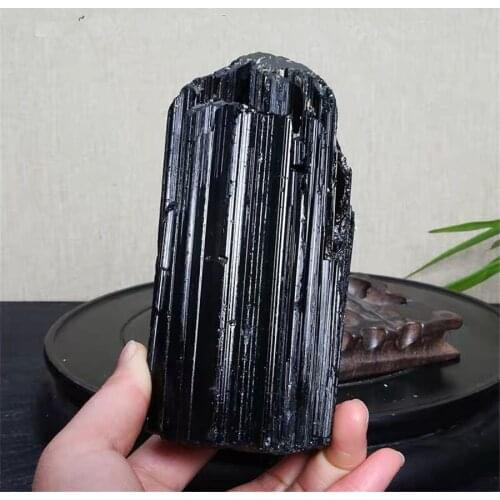 Natural Black Turmaline Crystals Mineral Specimens Irregular Fossil Geology Instructions Site Healing Home Decoration