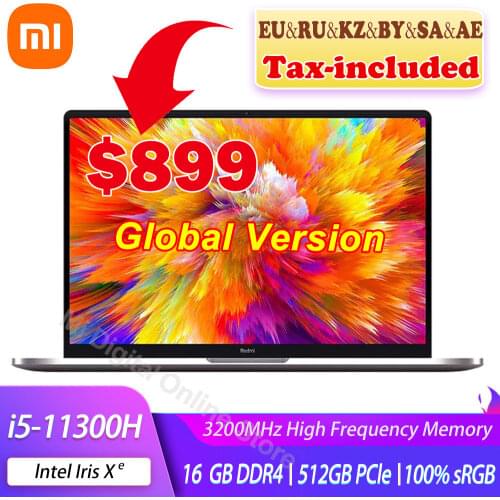 2021 New Xiaomi RedmiBook Pro 15 Laptop Intel Core i5-11300H 16GB DDR4 512GB SSD 15.6 Inch Notebook 3.2K FHD Screen Win 10 PC