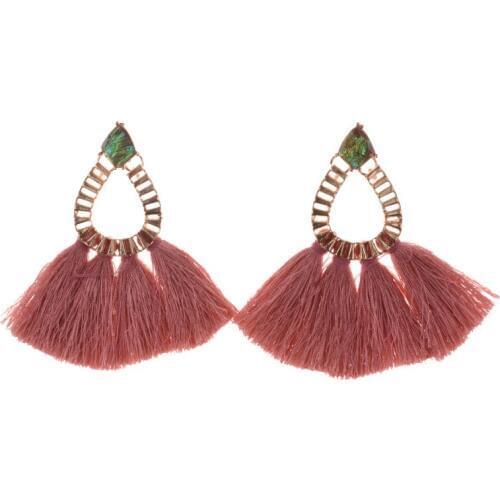PPG&PGG New 2019 Boho Water Drop Metal Maxi Dangle Earrings Women Fashion Fan Fringe Tassel Fringes Drop Earrings Party