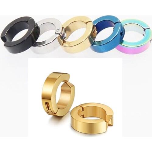 New Trendy Clip Earrings Gold Multicolor No Piercing Punk Hiphop/Rock Earring Ear Bone Clip 2Pcs Jewelry for Men Women Party Bar