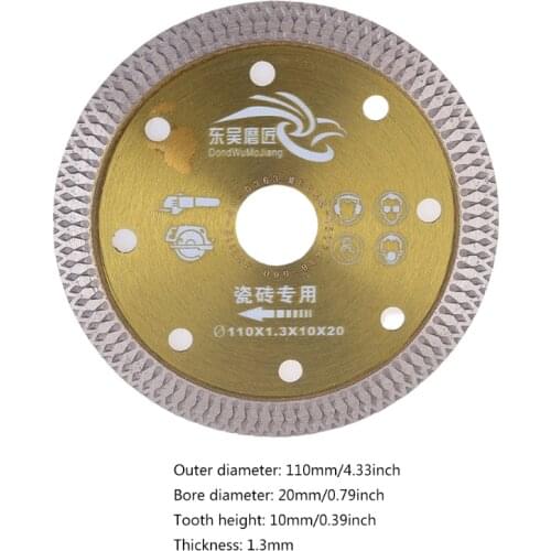 OOTDTY Diamond Saws Blade Hot Pressed Sintered Mesh Turbo Cutting Disc For Granite Marble Tile Ceramic