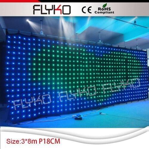 P18 8x3m rgb full color led curtain screen