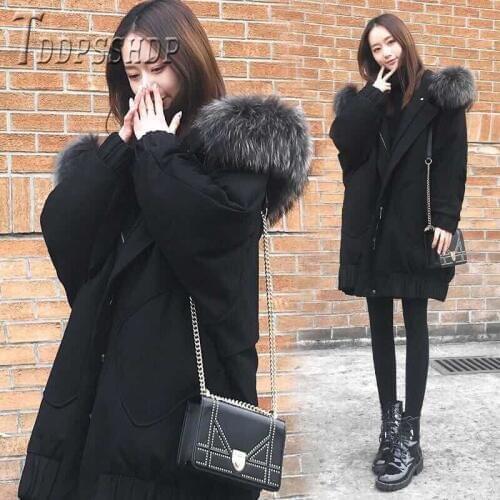 2019 Plus Size Winter Women Parkas Black Color S-4XL Hoodie Warm Female Coat Parka