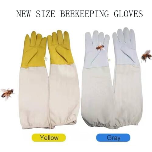 Beekeeper Anti-bee Gloves Protective Sleeves Ventilated Sheepskin And Canvas For Apiculture Tools Beekeeping Gloves