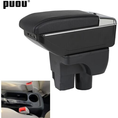 Center Console Storage Box For Chevrolet Sail 3 Armrest box Rotatable Dual layer ashtray USB Charging Car decoration accessories