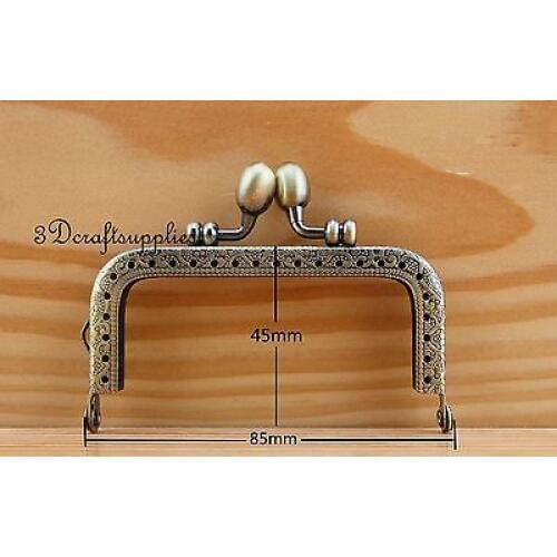 Purse frame purse clasp sewing bag metal frame 3 3/8 inch x 1 3/4 inch anti bronze B48