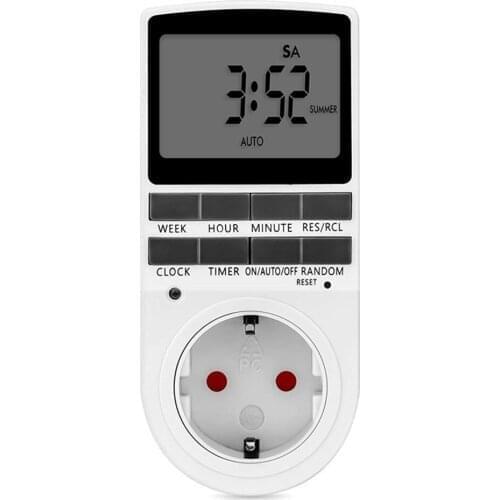 Plug-in Digital Timer Switch 12/24 Hour Cyclic EU US Plug Kitchen Timer Outlet Programmable Timing Socket