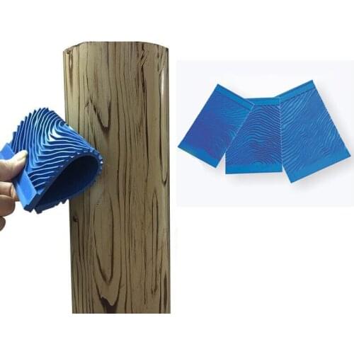 Wood Graining paint scraper Hand-held Empaistic imitation Rubber pattern stamp For Wall Painting Decor 3D Wooden Grain Art Tool