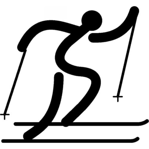 High Quality Cross-country Skiing Creative Car Stickers Personalized Pvc Window Waterproof Decals Black/white, 14cm*14cm