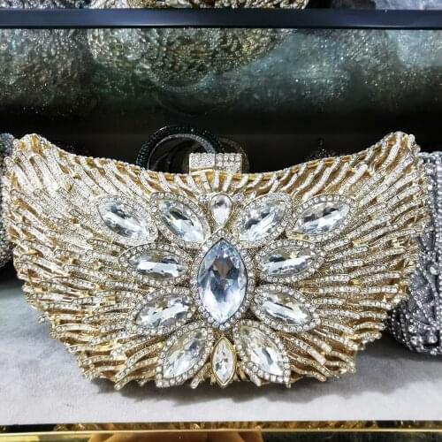 Xiyuan evening clutch Green Blue Diamond Clutch Purse Women Crystal Bags Evening Wedding Party Handbag Bridal Metal Minaudiere