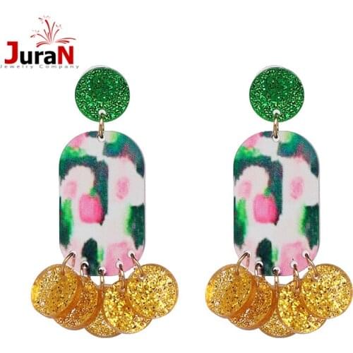 JURAN 2019Good Quality New Fashion Women Statement Resin Earrings For Women Fashion Earring Wholesale