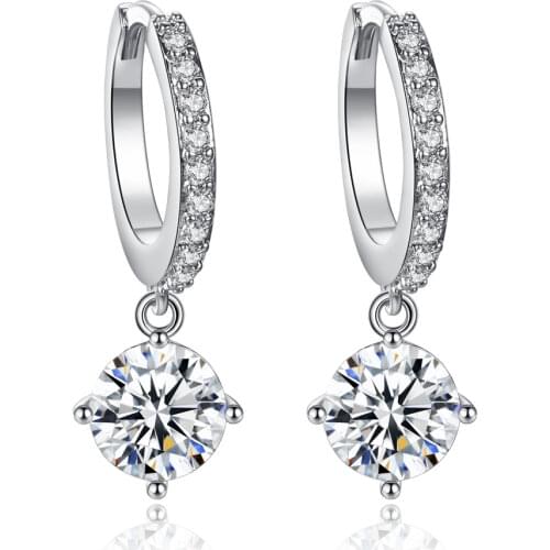 Hot Selling Lady Elegant Fashion Noble Zircon Crystal Dangle Drop Earrings For Women Jewelry Dainty Boucle Mujer Brincos