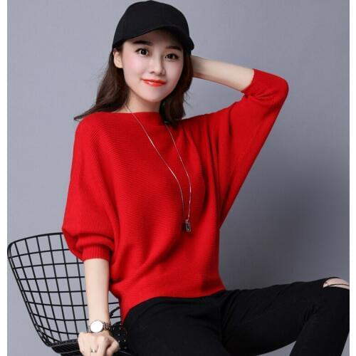Spring Autumn Knitted Sweater Women Pullover Plus size Slim Bat sleeve Knitwear Casual Short Tops Jumper Fashion Women Sweaters