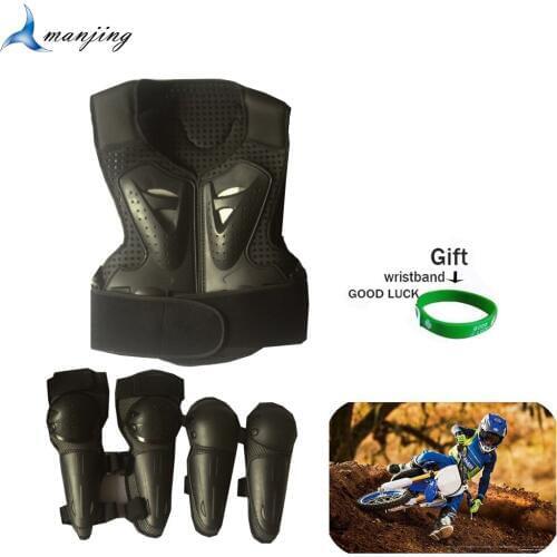 With Gift Baby Motorcycle Body protect armour Vest Riding Chest Spine knee elbow Protector Gear for 4-16 years