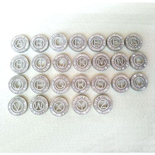10 Pieces Copper mirco pave cz zircon charms letter Pendants,Chic circle charms big initials jewelry Findings DIY necklace PD798