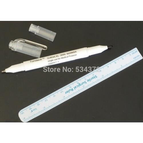 2pcs* (0.5MM+1MM ) Bubble Head Makeup Marker Pens Waterproof Skin Positioning Marker Pens For Eyebrow Lips Tattoo