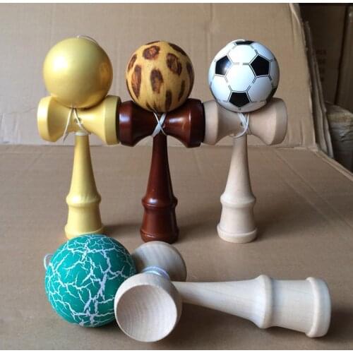 20pcs exported to Japan jade sword skills exercise ball birch variety of hand techniques election kendama Football Leopard