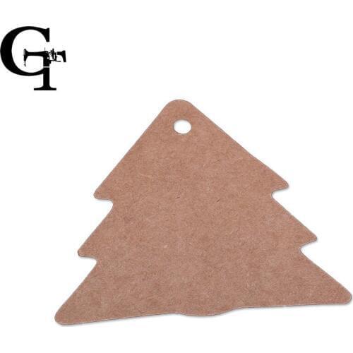 300pcs Christmas tree brown kraft paper gift decoration tags,5.3 by 6cm hanging tags cardboard free shipping DIY blank hang tags