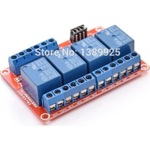 10pcs/lot 5V 4 Channel Relay Module with Opto Isolation Supports High and Low Level Trigger Optocoupler
