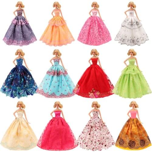 5 Items/Set Dolls Accessories Our Generation Doll Clothes Party Wedding Dress For Barbie Dressing Game DIY Kids Toys For Girl
