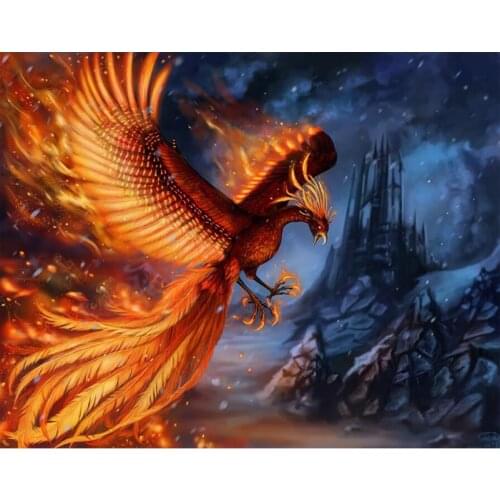 5d Diy Diamond Embroidery Full Square mosaic flaming Phenix Diamond Painting Cross Stitch wall home Decoration C215