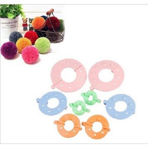 8Pcs/Set 4 Sizes Pom Pom Maker Fluff Ball Weaver Fuzz Ball Braider Needle Knitting Wool Tool Yarn Kit Needlework