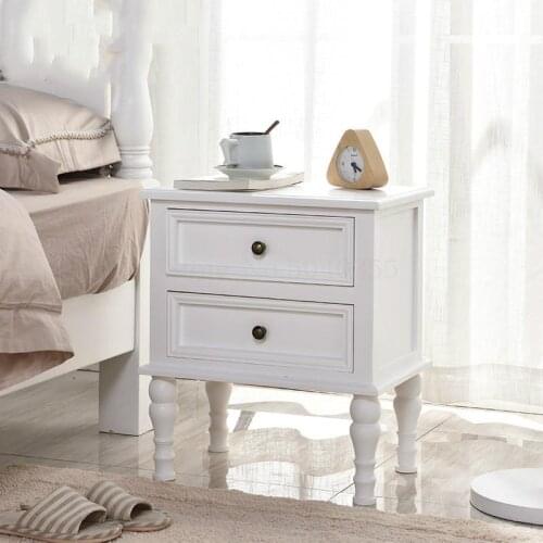 American solid wood bedside table simple locker childrens cabinet small storage cabinet narrow cabinet white two bucket