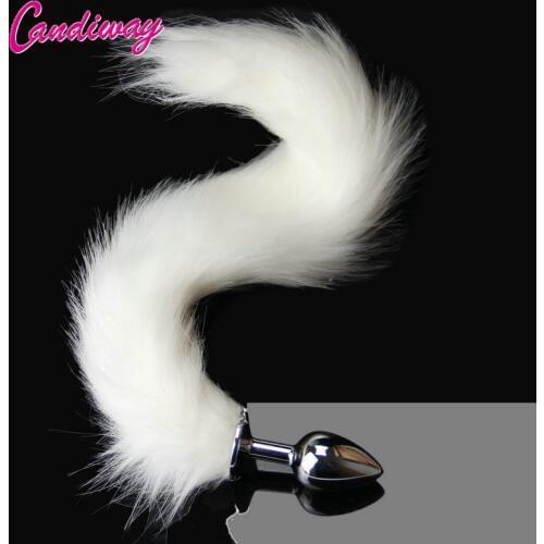 Candiway Fox Dog Tail Anal Plug Flirt Sexy Toys Metal Butt Plug BDSM Anus Plug For Women Lover Games Slave Role Play backyard