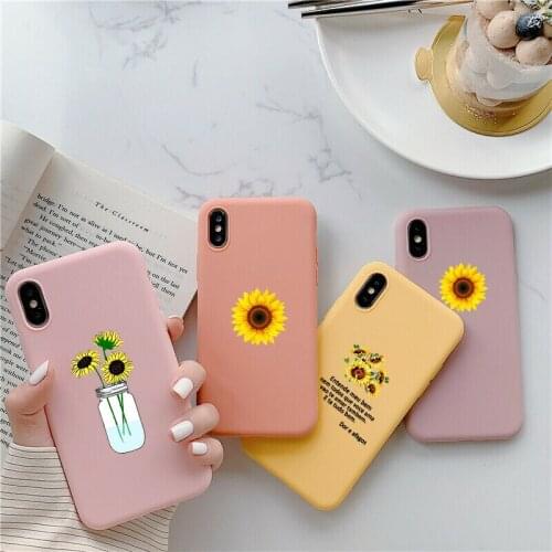 Sunflower Case for iPhone 12 Mini 12 11 Pro X XS Max XR 8 7 6 6s Plus Soft Silicone Protective Cover Blue