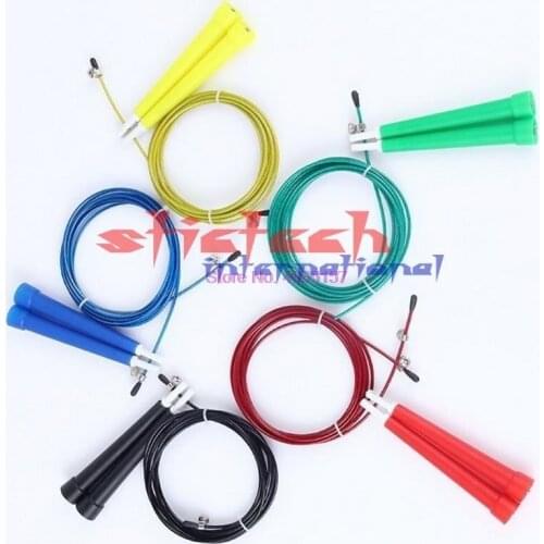 By dhl or ems 100pcs Jump skipping rope 3M Speed Steel Wire Skipping Crossfit Crossfit MMA Box Gome Gym Fitnesss Equipment