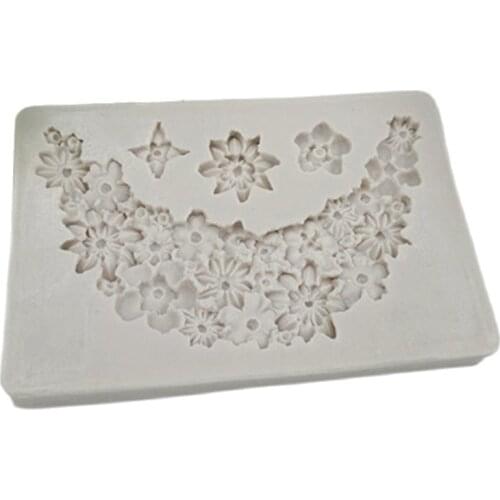 DIY Flower Lace Necklace Flowr Shape Silica Gel Mold Small Flower Necklace Cake Decoration Lace Silicone Mold H973
