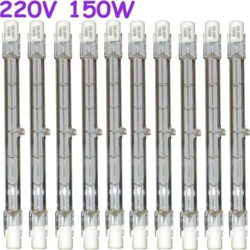10Pcs HALOGEN LIGHT BULB 220-240V 150W 150 WATT J TYPE T3 118mm (R7s) Halogen Bulbs