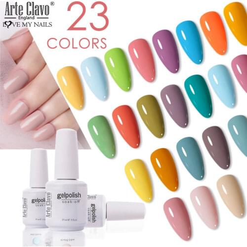 Arte Clavo New 23 Colores Series Gel Nail Polish Manicure Hybrydowy Semi Permanent Gel Nail Art Gel Remover Base Top Coat